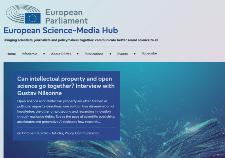 Why open science and intellectual property need each other? Interview with Gustav Nilsonne